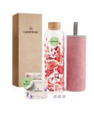 Waterdrop Starter Set Glass - 1L Glass Bottle + 18 Sugar-Free Microdrinks | 6 Fruity Varieties | Perfect for Refreshing Beverages - Buy Online on GoSupps.com