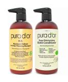 PURA D'OR MD Anti-Thinning Biotin Shampoo & Conditioner Set - DHT Blocker Hair Thickening, Scalp Health, Color Safe - 16oz x 2 - Buy Online on GoSupps.com