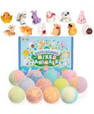 JOYIN Bath Bombs with Mixed Animal Toys - 12 Pack Surprise Inside Bubble Bath Fizzies with Natural Essential Oils for Kids | Perfect Easter Basket Stuffers and Birthday Gifts for Boys and Girls - Buy Online on GoSupps.com