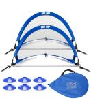 Portable Pop Up Soccer Goal Net Set with Accessories - 2.5ft Blue | For Kids & Adults Training and Backyard Play | Carrying Case & Training Cones Included - Buy Online on GoSupps.com
