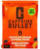Caffeine Bullet Energy Chews - Chocolate Orange. 4 * 85mg Caffeine Sweets - Faster Kick Than Pills Gels and Gum. Sport Science for Running Cycling Gaming & A Pre Workout Endurance Boost. 1 Packet - 4 Energy Chews - Buy Online on GoSupps.com