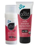 Baby & Kids Mineral Sunscreen Set - SPF 50 Butter Stick & SPF 30 Lotion, UVA/UVB Broad Spectrum, Coral Reef Friendly, Water Resistant - Zinc Oxide Formula - Buy Online on GoSupps.com