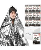 MIL-SPEC Emergency Space Blankets - 12-Pack for Survival, Camping, Hiking, Marathon & Extreme Weather Shelter - Buy Online on GoSupps.com