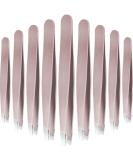 12-Pack Rose Gold Eyebrow Tweezers - Precision Stainless Steel Slant Tip for Men & Women - Buy Online on GoSupps.com
