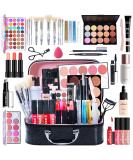 Pure Vie Holiday Gift Makeup Set - All-in-One Cosmetic Starter Bundle with Eyeshadow Palette, Lipstick, Concealer, Blush, Mascara, Foundation, and Face Powder - Complete Makeup Kit for Women (kit014) - Buy Online on GoSupps.com