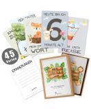 Pikaflor 45 Hand-Painted Milestone Cards for Baby Girls | Perfect Gift Box for Birth Baptism & First Year Celebrations - Buy Online on GoSupps.com