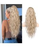REECHO 26 Long Beach Wave Drawstring Ponytail Extension - Synthetic Hairpiece for Women - Medium Blonde - Buy Online on GoSupps.com