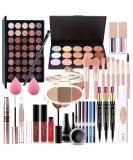 FantasyDay Multifunctional Makeup Gift Set | Complete Cosmetics Kit for Face Eyes & Lips - Eyeshadow Palette Lipstick Rouge Mascara & Brush | Perfect Makeup Pallet Case NF005 - Buy Online on GoSupps.com