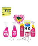 7-Piece Multi-Purpose Cleaning Set - Pink Stuff Cream Cleaner Bathroom Spray Foam & Glass Cleaner with 8 Sponges - International Shipping Available - Buy Online on GoSupps.com