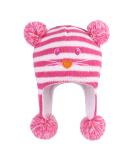LANGZHEN Toddler Winter Hat | Earflap Knit Beanie for Baby Boys Girls 12-24 Months | Fleece Lined Cat Design - Rose - Buy Online on GoSupps.com