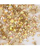 Dowarm 2650 Pieces Non Hotfix Flatback Crystals - Metal Sunlight/Gold - 6 Sizes 1.5mm to 6.5mm - Glass Rhinestones for Crafts, Nails, Face Art & Clothes - Buy Online on GoSupps.com