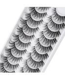 Clear Band Russian Volume Fluffy Strip Lashes 10 Pairs Naturally Wispy D Curly False Eyelashes | Htal05 - International Shipping - Buy Online on GoSupps.com