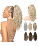 Brikabia 40cm Dark Ash Blonde Curly Ponytail Extension - Clip-In Hair Part with Bracket for Women - Buy Online on GoSupps.com