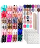 FANDAMEI Press on Nails - 24 Colors 576 PCS Short Matte & Glossy Press on Nails Glitter Press on Nails - Lightweight & Natural Fit for Stunning Nail Art - Buy Online on GoSupps.com