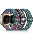 Maledan Compatible with Fitbit Sense and Versa 3 Bands Women Men - Adjustable Stretchy Nylon Solo Loop Braided Sport Elastics Strap for Fitbit Sense & Versa 3 Smartwatch Arrow/ Colorful/ Boho Flower - Buy Online on GoSupps.com