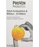 Pro-Ven Probiotics Adult Digestive Supplement Vegan Acidophilus & Bifidus 25 Billion CFU Capsules Multi-Strain High Strength Friendly Bacteria 30 Capsules - UK Made - Buy Online on GoSupps.com