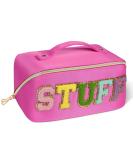 Aucuu Premium Nylon Cosmetic Bag Travel Organizer - Large Capacity Waterproof Zipper Bag for Women (Pink) - Buy Online on GoSupps.com