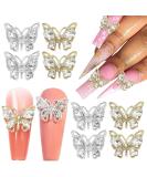 10 PCS 3D Metal Butterfly Nail Charms with Diamonds - Gold/Silver Rhinestone Nail Art Decoration - DIY Alloy Jewelry Accessories - Buy Online on GoSupps.com