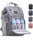 KiddyCare Diaper Bag Backpack with Adjustable Shoulder Straps - Spacious and Stylish Baby Diaper Bag for Boys and Girls in Grey - Buy Online on GoSupps.com