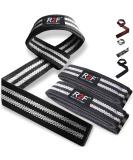 R2F Tensile Aids for Strength Training - 5mm Padded Wrist Protection Weightlifting Straps | Cross-Lifting Powerlifting Gear (Black & White) - Buy Online on GoSupps.com