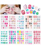 240 Pieces Kids Fake Nails Set - Short Full Cover Stick On False Nail Tips for Girls - Lovely Nail Art Decoration Kit for Children - Buy Online on GoSupps.com