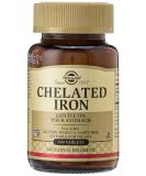 Solgar Chelated Iron 100 Tablets - Gentle & Highly Absorbable Iron Supplement for Cardiovascular Support - Vegan, Gluten Free, Dairy Free, Kosher - 100 Servings - 100 Count - Buy Online on GoSupps.com