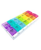 JFA Weekly Pill Box Organizer for Medicines & Vitamins | 7-Day Reminder, 2 Compartments per Day, Multicolor | 1 Count - Buy Online on GoSupps.com