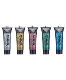 Holographic Face & Body Glitter Gel - 12ml Set of 5 Colors | Moon Glitter - Perfect Glitter Face Paint for International Shipping - Buy Online on GoSupps.com