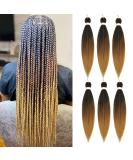 26 Pre Stretched Braiding Hair 6 Pack - Yaki Braiding Hair for Braids, Hot Water Setting, Synthetic Extensions (1b/30/27) - 26 Inch - Buy Online on GoSupps.com