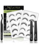 Magnetic Eyelashes & Eyeliner Kit | 10 Pairs Natural False Lashes | Waterproof Liner | Easy Application | No Glue Needed - Buy Online on GoSupps.com