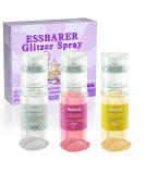 Essential Glitter Set - 3 Colors Edible Glitter Powder for Drinks & Cake Decoration | 100% Food Safe | Perfect for Cupcakes & Chocolates - 12g Total - Buy Online on GoSupps.com