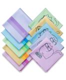 10 Pack Cute Kitty Cat Design Multicolor Microfiber Cleaning Cloths for Cleaning Eyeglasses Lenses Sunglasses and Cell Phone Beautifully Designer Colors Blue Pink Yellow Purple Green Cloth Wipes - Buy Online on GoSupps.com