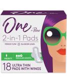 Poise One Feminine Pads with Wings - Regular & Heavy Absorbency for Periods, Light Absorbency for Bladder Leaks - 18 Count - Buy Online on GoSupps.com