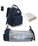 SndMor Diaper Bag Backpack - Stylish Large Capacity Waterproof Baby Bag with Diaper Station & Pad - Unisex Dark Blue/Navy Blue - Buy Online on GoSupps.com