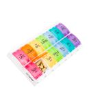 Cartee Weekly Pill Organiser - Easy Open 2x a Day - Travel Medication Box with Push Button Design - Vitamins & Supplements Organizer - Buy Online on GoSupps.com