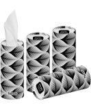 TiShoo Extra Soft 4-Latz Handkerchiefs with Moisturizer - Eco-Friendly Travel & Car Cup Holder Set | Monochrome Waves | 4 Plastic-Free Tubes - Buy Online on GoSupps.com