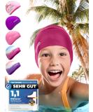 Kidverse Waterproof Bathing Cap for Girls - Anti-Slip UV Protection Swimming Cap for Kids - 100% Tearproof Bath Hood - Pink - Buy Online on GoSupps.com