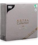50 Royal Collection Grey Fabric Look Napkins | 1/4 Fold 40x40 cm | Premium Quality for Elegant Dining - Buy Online on GoSupps.com