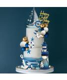 DRWATE Nautical Cake Topper Ship Lighthouse Blue White ball Cake Toppers Seagulls Anchor Rudder Cake Decorations for Nautical Theme Party Birthday Party Summer Ship Party Supplies (Style 01) - Buy Online on GoSupps.com