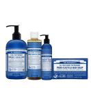Dr. Bronner's 4 Piece Peppermint Gift Set - Sugar Soap Pure-Castile Liquid Soap Lotion & Bar Soap | International Shipping Available - Buy Online on GoSupps.com