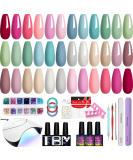 Phoenixy Gel Nail Polish Kit with UV Light - 18 Vibrant Soak Off Colors & 36W LED Nail Lamp - Perfect Manicure Starter Set & Gifts for Women - Buy Online on GoSupps.com
