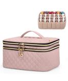 YARWO Double Layer Nail Polish Organizer Bag for 24 Bottles - Dusty Rose (BAG ONLY) - Buy Online on GoSupps.com