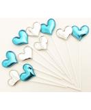 Buy Ailexi Handmade 10-Piece Leather Reflective Glitter Cake Toppers - Light Blue & Silver Hearts for Cupcakes & Ice Cream - International Shipping Available - Buy Online on GoSupps.com