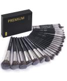 25Pcs Professional Makeup Brush Set | Premium Synthetic Brushes for Foundation, Blush, Eyeliner, Eyeshadow | with Gift Box | Black - Buy Online on GoSupps.com