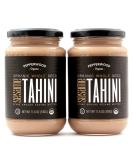 Organic Whole Sesame Tahini Paste - Unhulled & Stone-Ground - Silky Smooth Texture in Hummus, Dips, Dressings - Unsalted, Nut-Free, Kosher, Paleo, Keto 11.6 oz Glass Jar (2-Pack) Pepperwood Organics - Buy Online on GoSupps.com