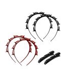 SHUNMEIL 6PCS Double Bangs Hairstyle Hairpin Set - Woven Large Hair Accessories - Headband Hair Bands in Black, Brown, and Pink - Buy Online on GoSupps.com