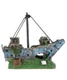 Movoja Aquarium Decoration - Shipwreck Pirate Ship for Freshwater & Saltwater Aquariums - Wooden Boat Ornament - Buy Online on GoSupps.com