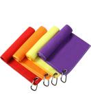 4 Pack Microfiber Golf Towel Set with Clip | Waffle Pattern | Golf Accessories for Men and Women | Multiple Colors (Red, Orange, Yellow, Purple) - Buy Online on GoSupps.com