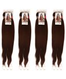 x-pression 4 PACK LAGOS BRAID Pre-Pulled Hair Extension 46'' Inch 2 IN A Pack (Colour 33 Dark Brown) auburn brown 46" - Buy Online on GoSupps.com