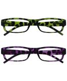 Shop Green & Purple Tortoiseshell Reading Glasses 2 Pack for Women | UVR2PK009_009PP +2.00 - Stylish & Affordable - Buy Online on GoSupps.com